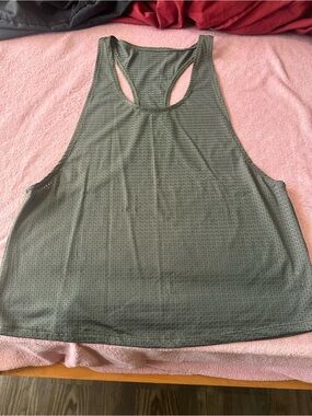 SHEIN Olive Green Perforated Athletic Tank